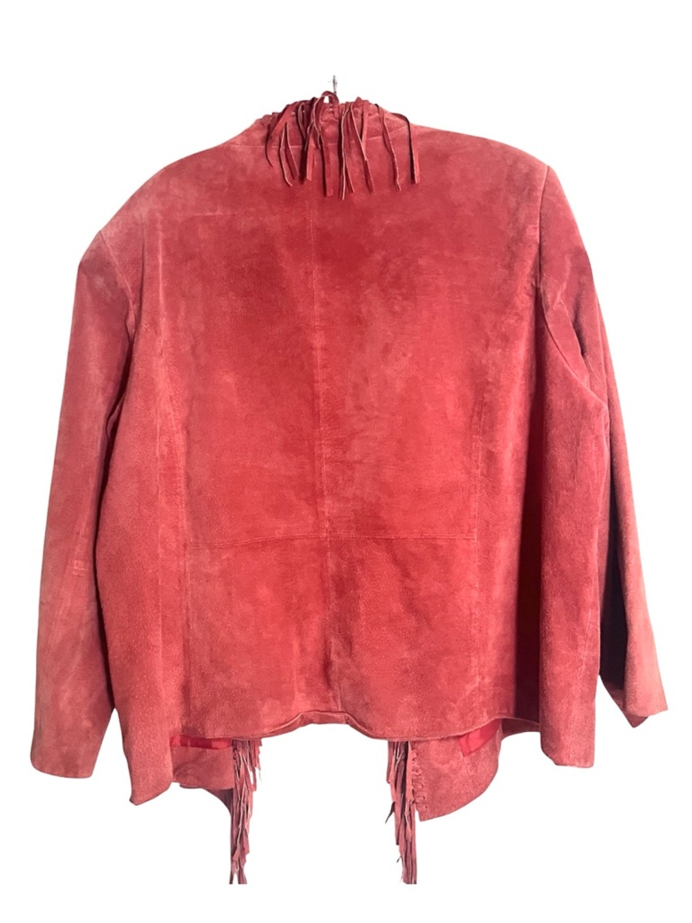 Dialogue Fringe Light Rust  Suede Leather Jacket 2X - Picture 3 of 9
